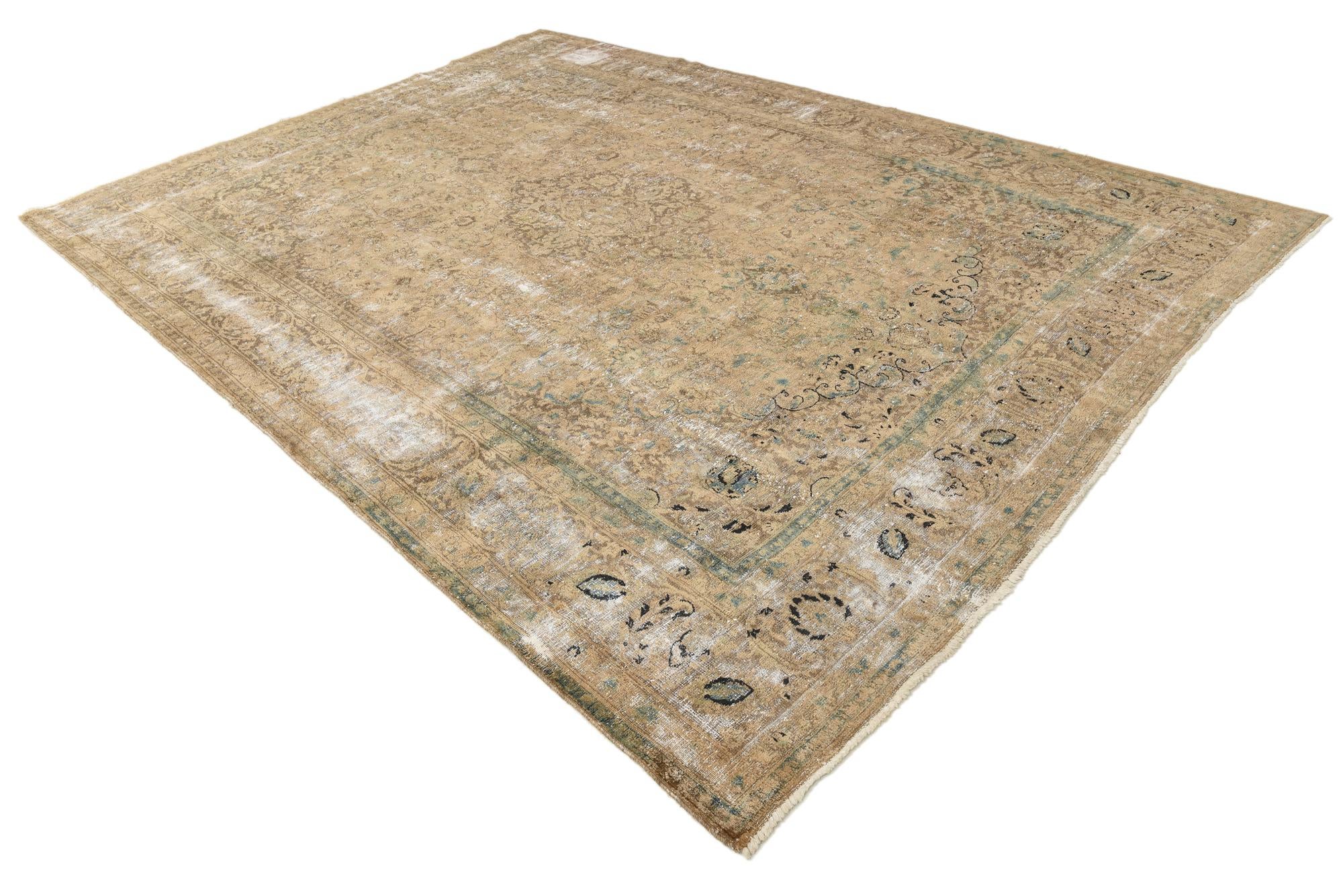 9' 6 x 13' 4 Hand Knotted Ultra Vintage Persian Wool Rug