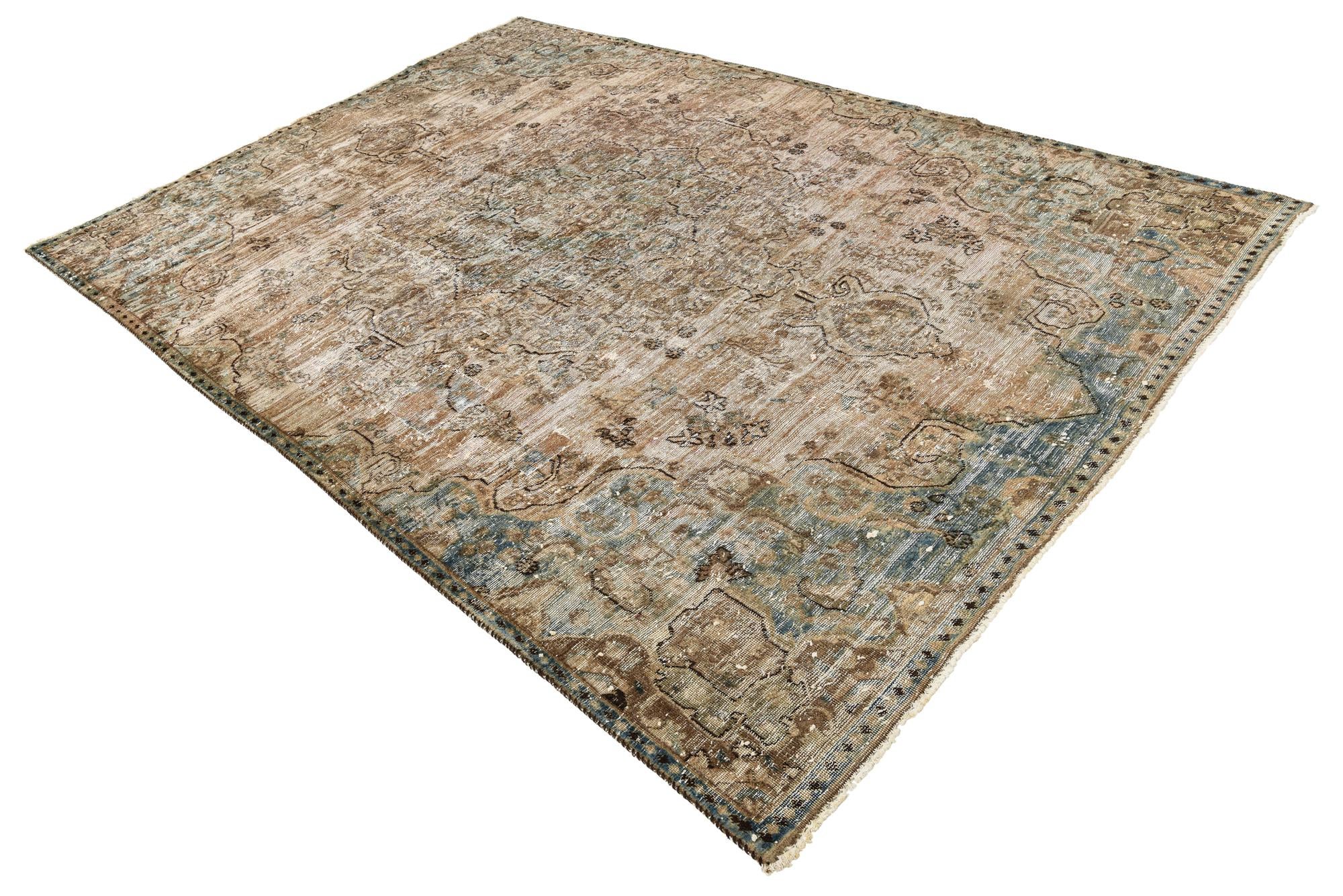 6' 9 x 9' 7 Hand Knotted Ultra Vintage Persian Wool Rug