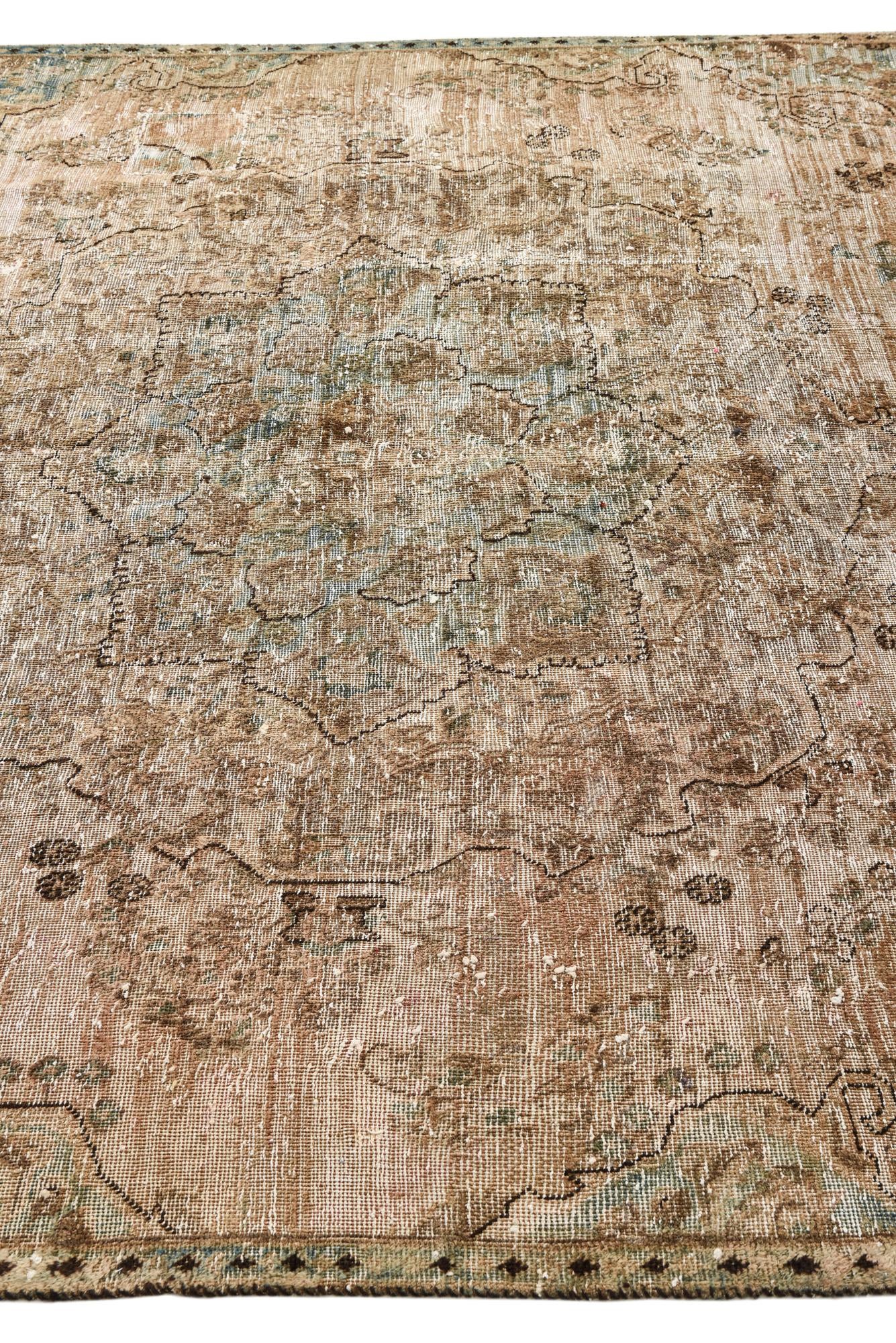 6' 9 x 9' 7 Hand Knotted Ultra Vintage Persian Wool Rug