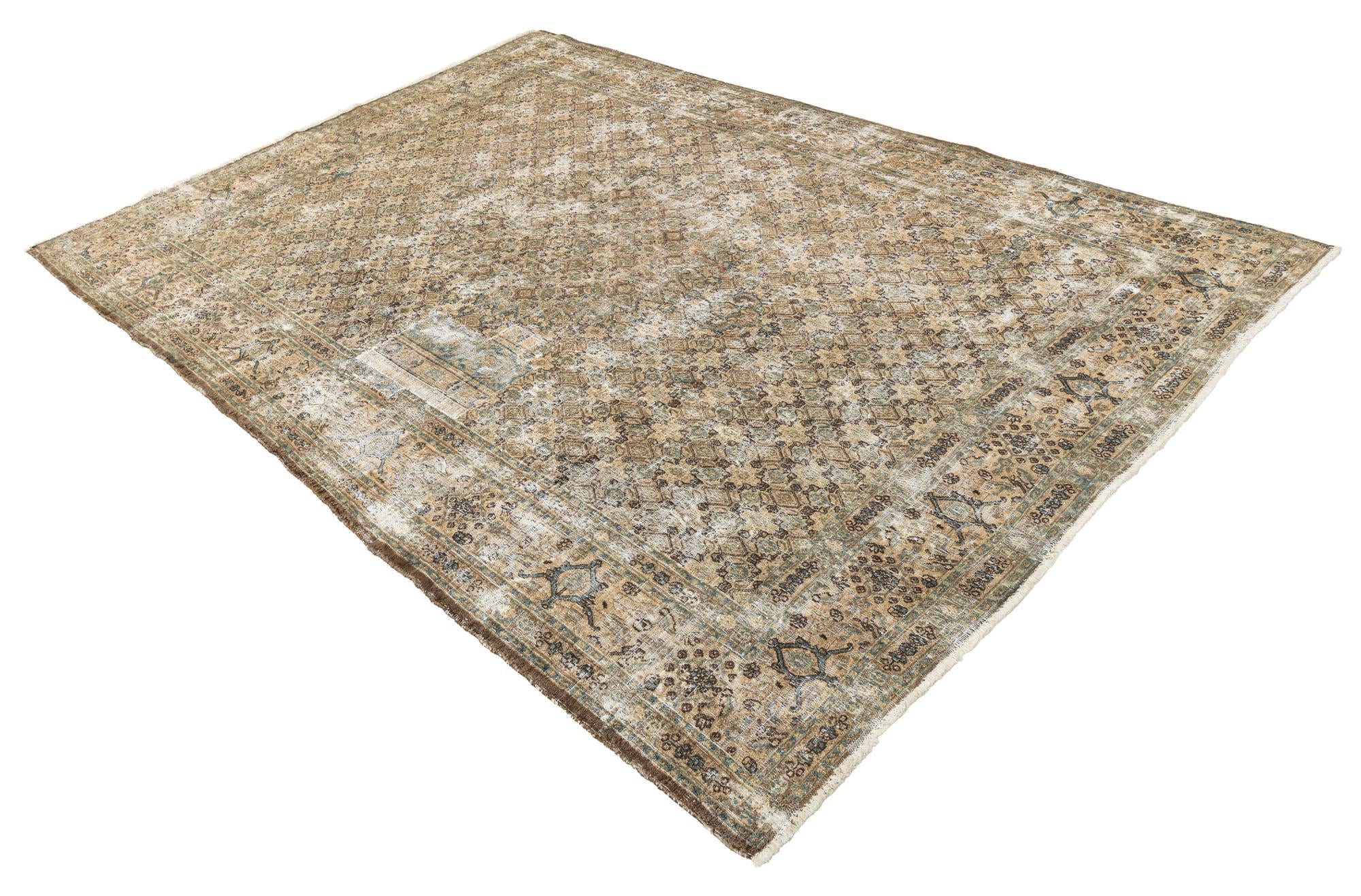 6' 7 x 9' 7 Hand Knotted Ultra Vintage Persian Wool Rug