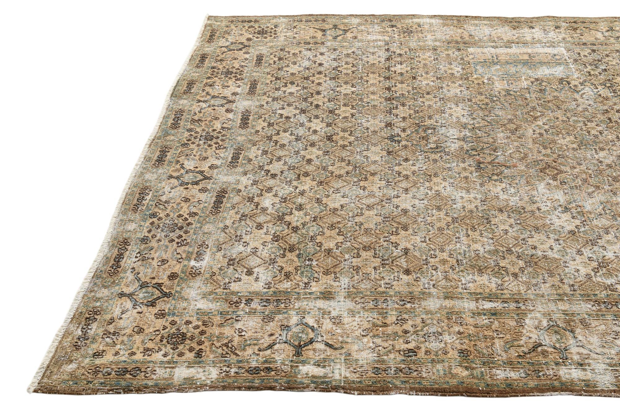 6' 7 x 9' 7 Hand Knotted Ultra Vintage Persian Wool Rug