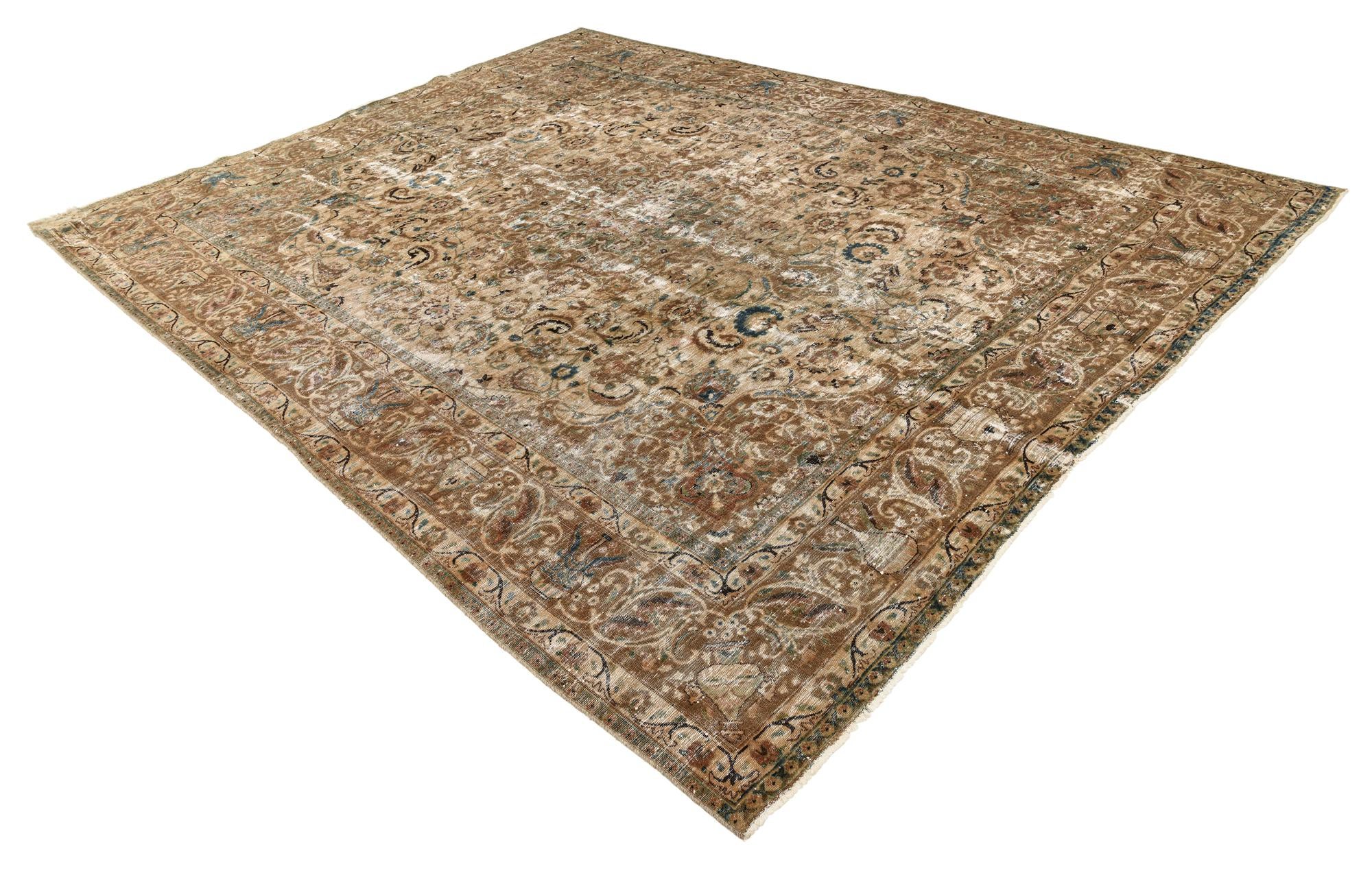 9' 7 x 12' 3 Hand Knotted Ultra Vintage Persian Wool Rug