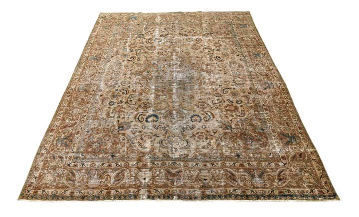 9' 7 x 12' 3 Hand Knotted Ultra Vintage Persian Wool Rug
