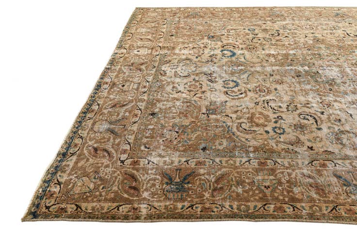Detail image of 9' 7 x 12' 3 Hand Knotted Ultra Vintage Persian Wool Rug