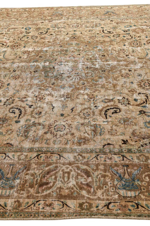 Detail image of 9' 7 x 12' 3 Hand Knotted Ultra Vintage Persian Wool Rug