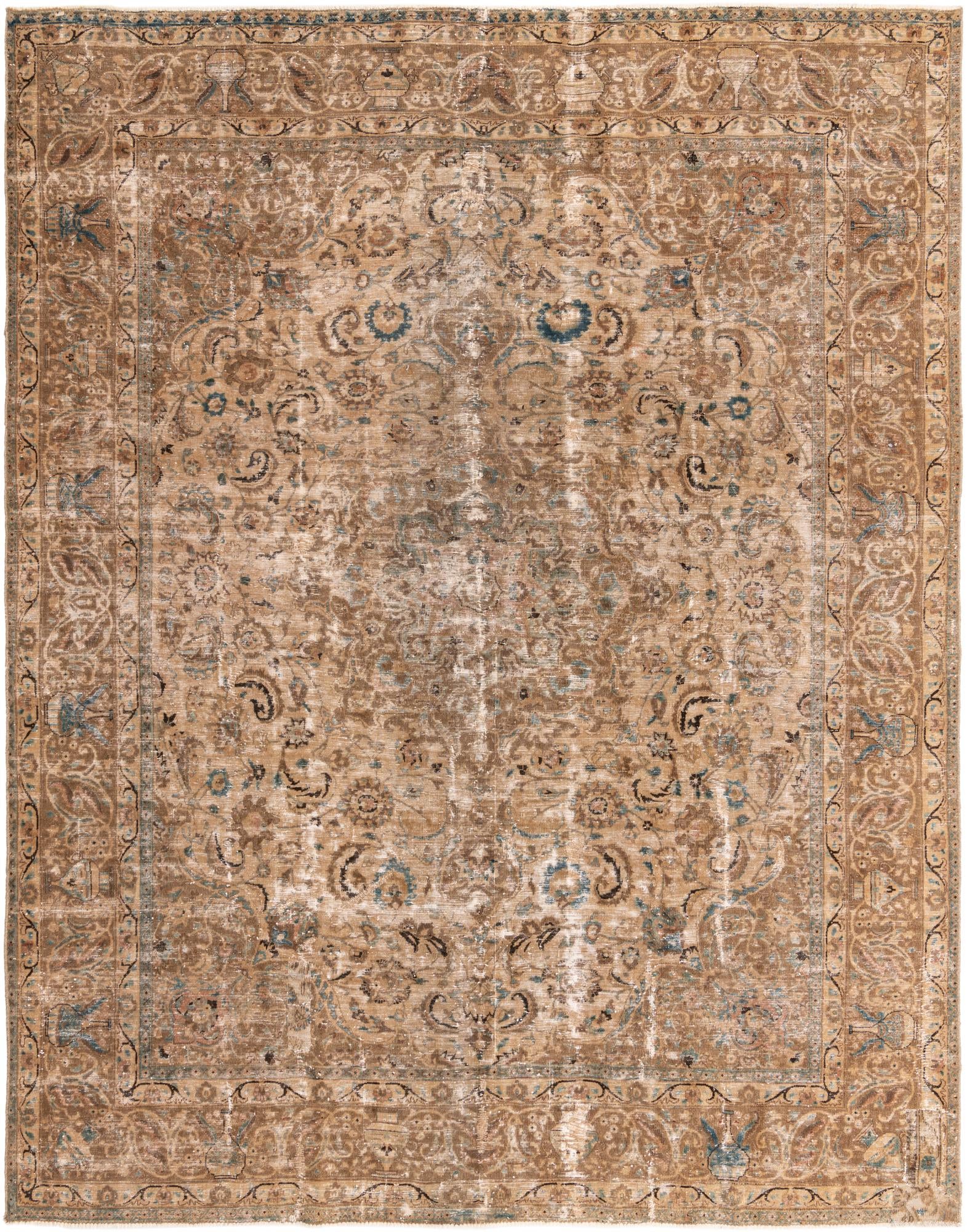 9' 7 x 12' 3 Hand Knotted Ultra Vintage Persian Wool Rug