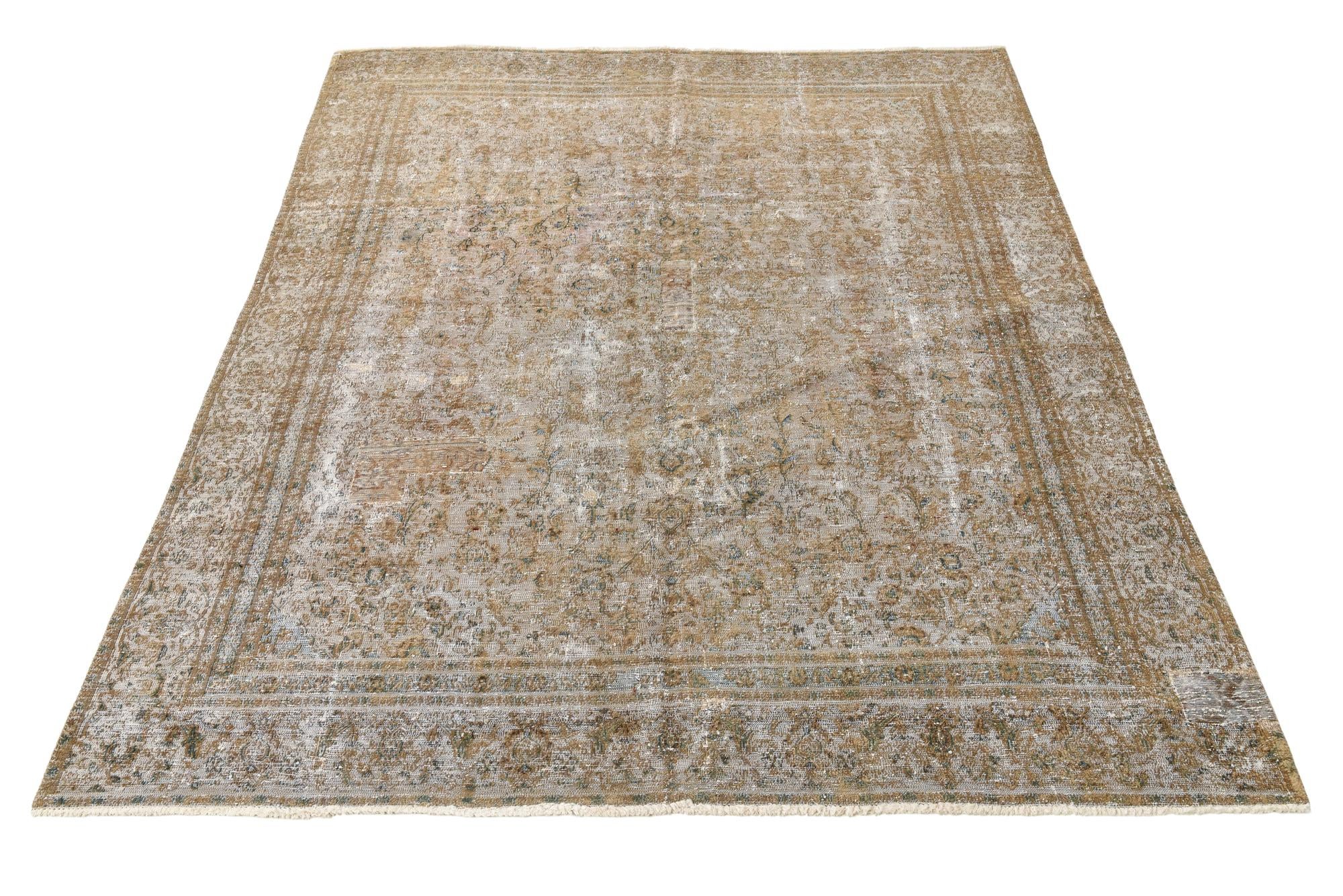 8' 6 x 10' 8 Hand Knotted Ultra Vintage Persian Wool Rug