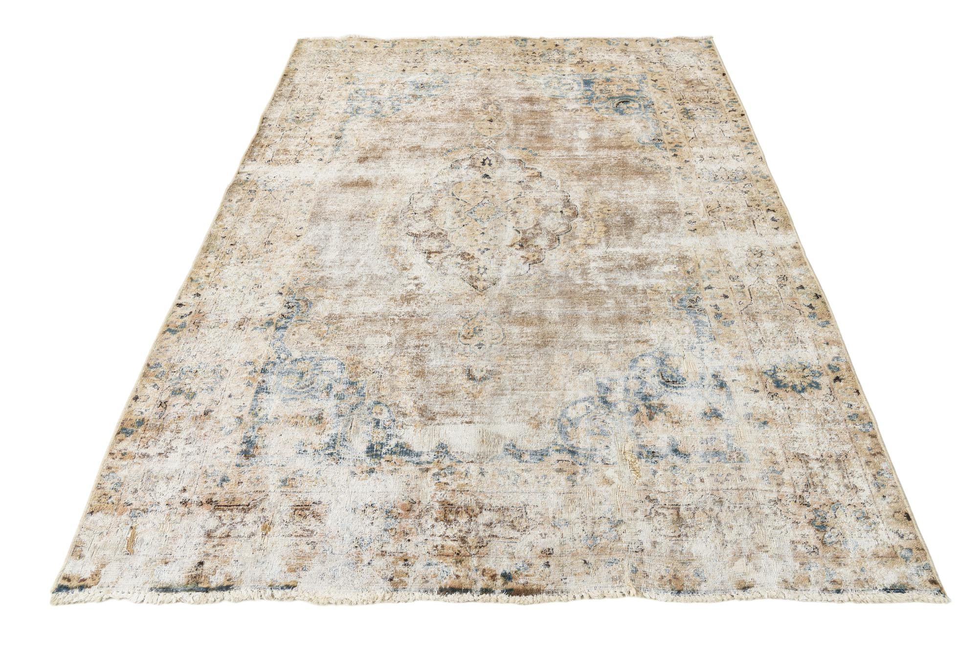 5' 9 x 8' 2 Hand Knotted Ultra Vintage Persian Wool Rug