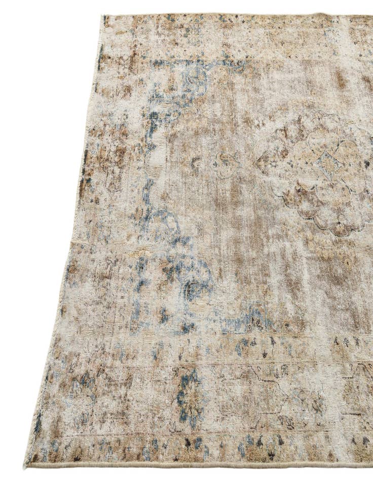 Detail image of 5' 9 x 8' 2  Hand Knotted Ultra Vintage Persian Wool Rug