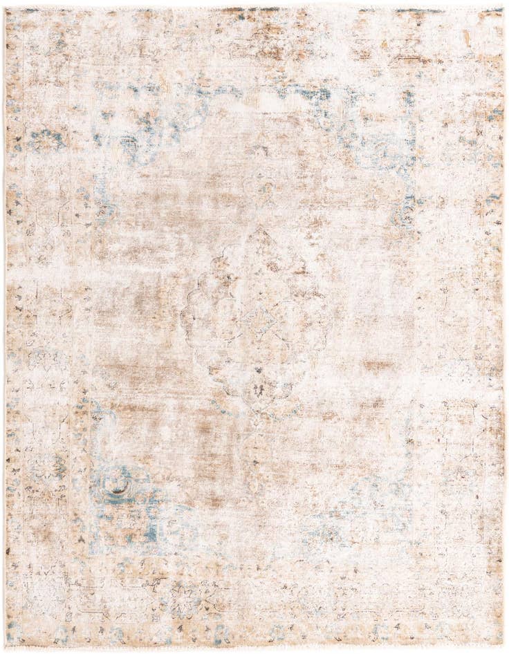 Detail image of 5' 9 x 8' 2 Hand Knotted Ultra Vintage Persian Wool Rug