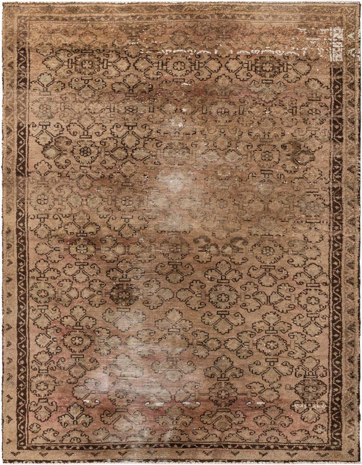Detail image of 4' 4 x 8' 1 Hand Knotted Ultra Vintage Persian Wool Rug