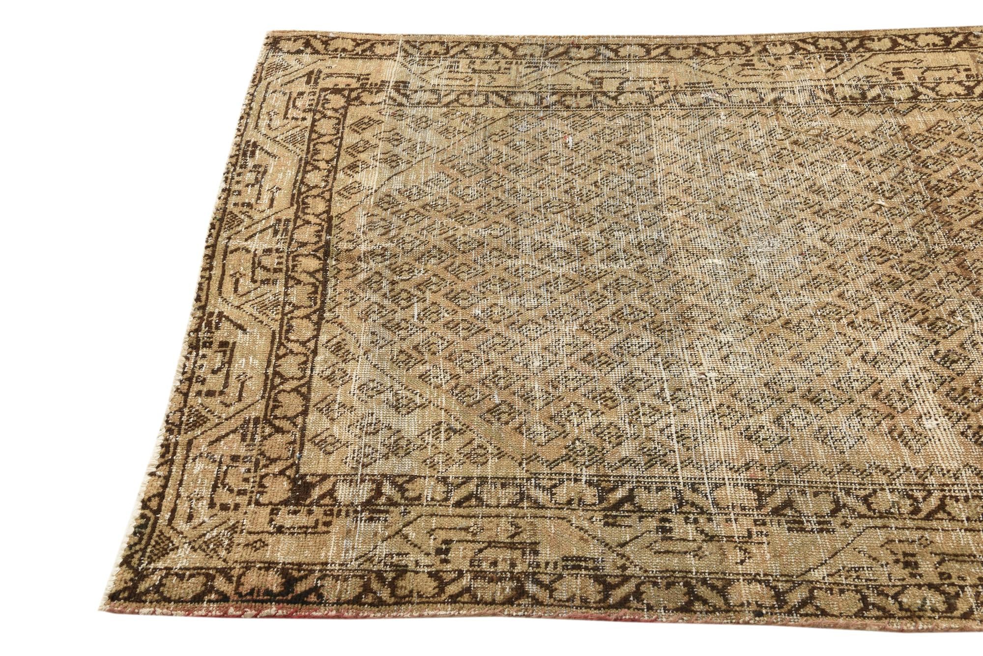 4' 2 x 6' 4 Hand Knotted Ultra Vintage Persian Wool Rug