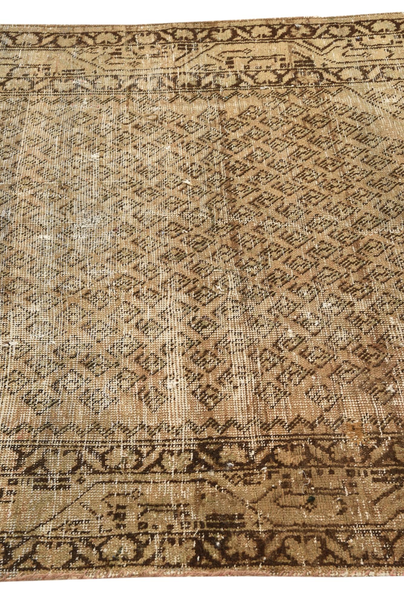 4' 2 x 6' 4 Hand Knotted Ultra Vintage Persian Wool Rug