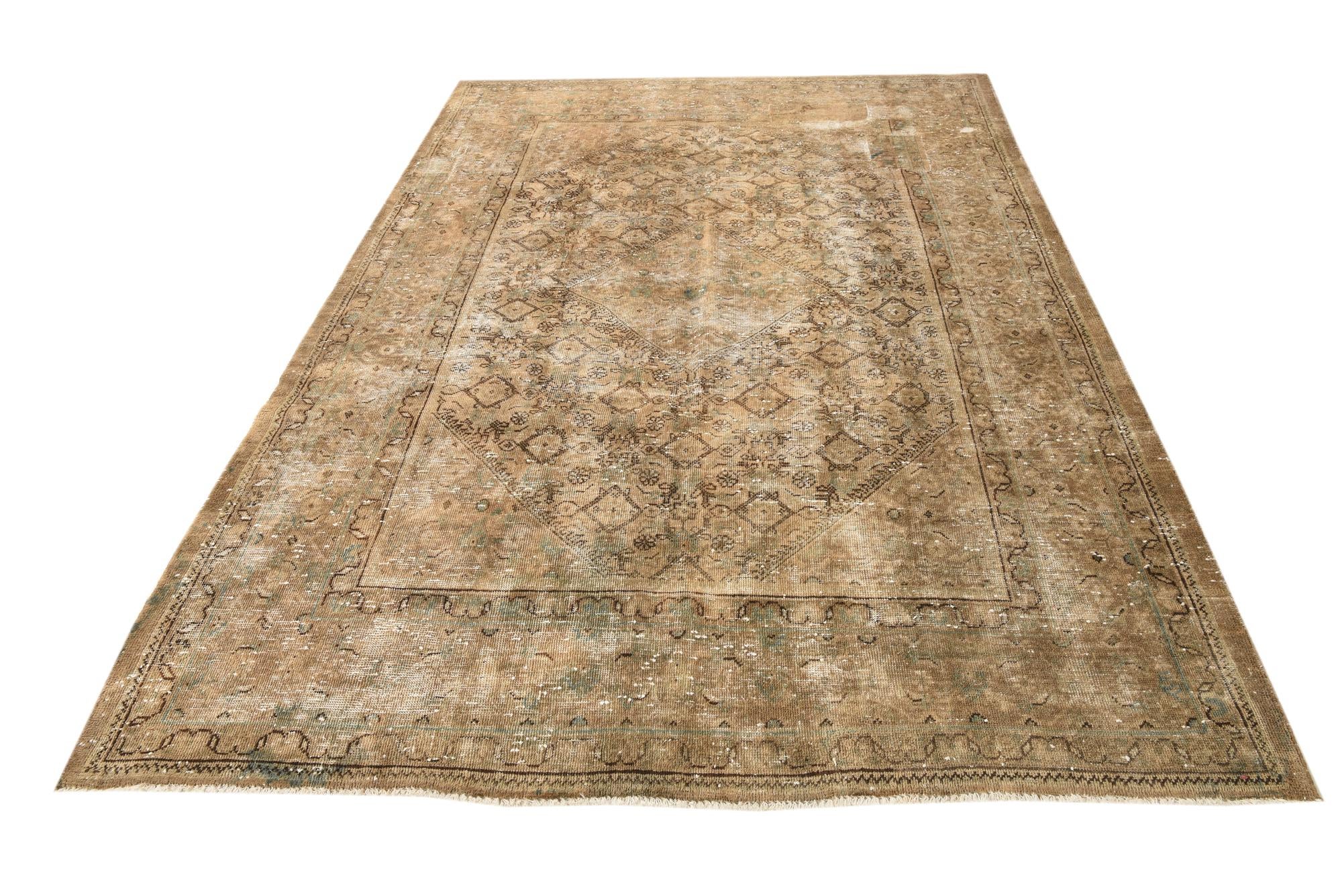 7' 3 x 10' 9 Hand Knotted Ultra Vintage Persian Wool Rug