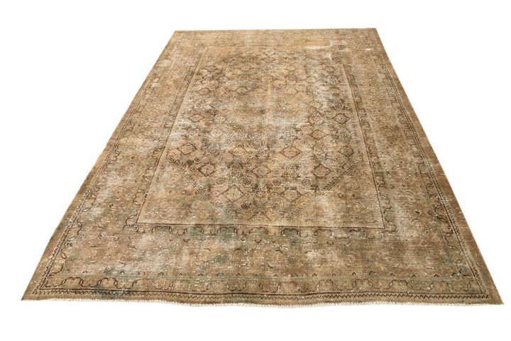 7' 3 x 10' 9 Hand Knotted Ultra Vintage Persian Wool Rug