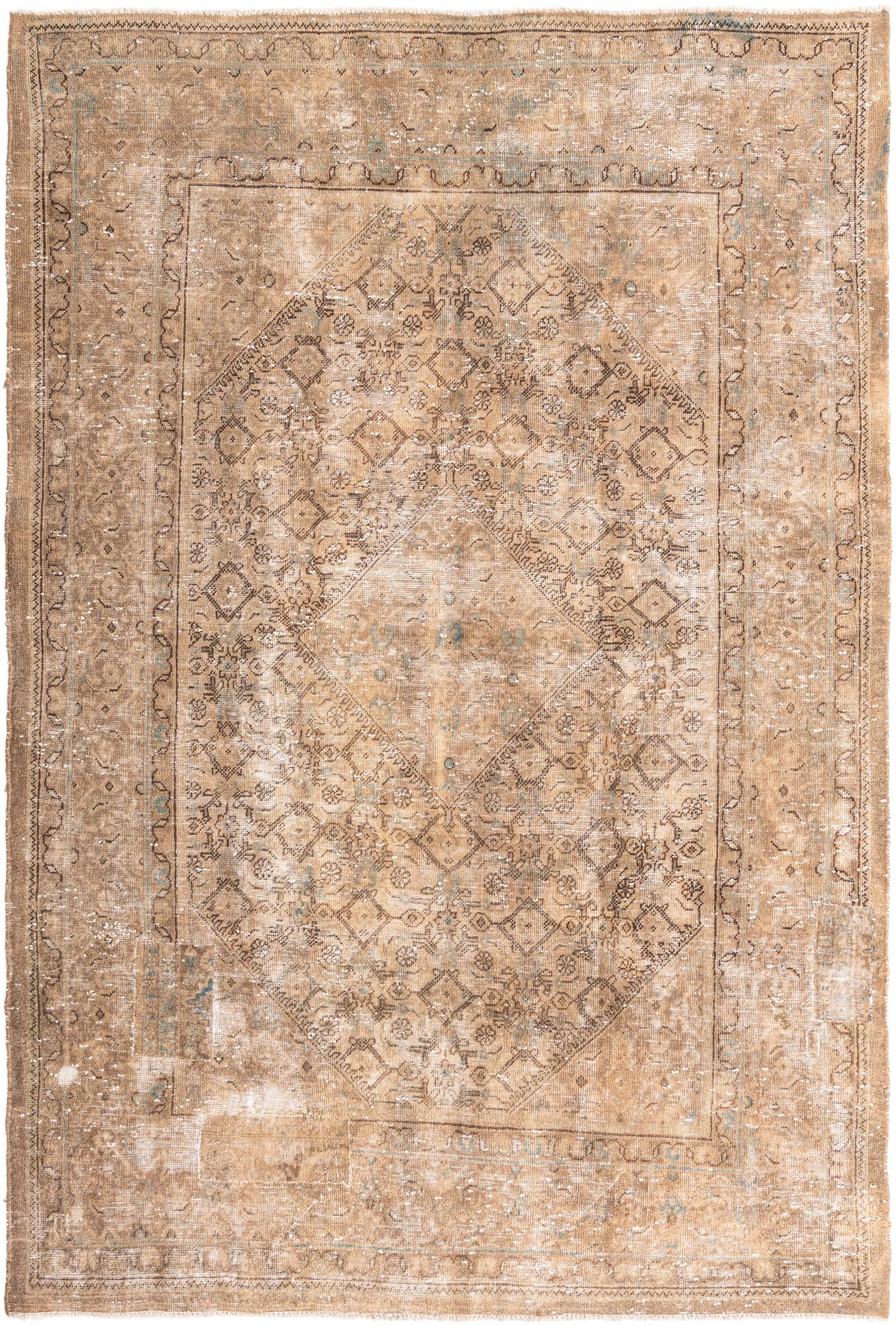 7' 3 x 10' 9 Hand Knotted Ultra Vintage Persian Wool Rug