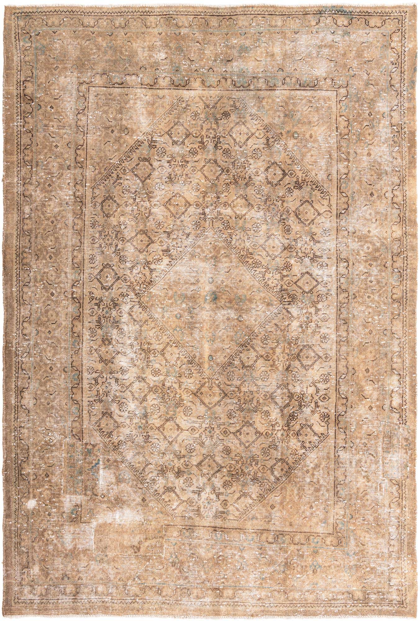 7' 3 x 10' 9 Hand Knotted Ultra Vintage Persian Wool Rug