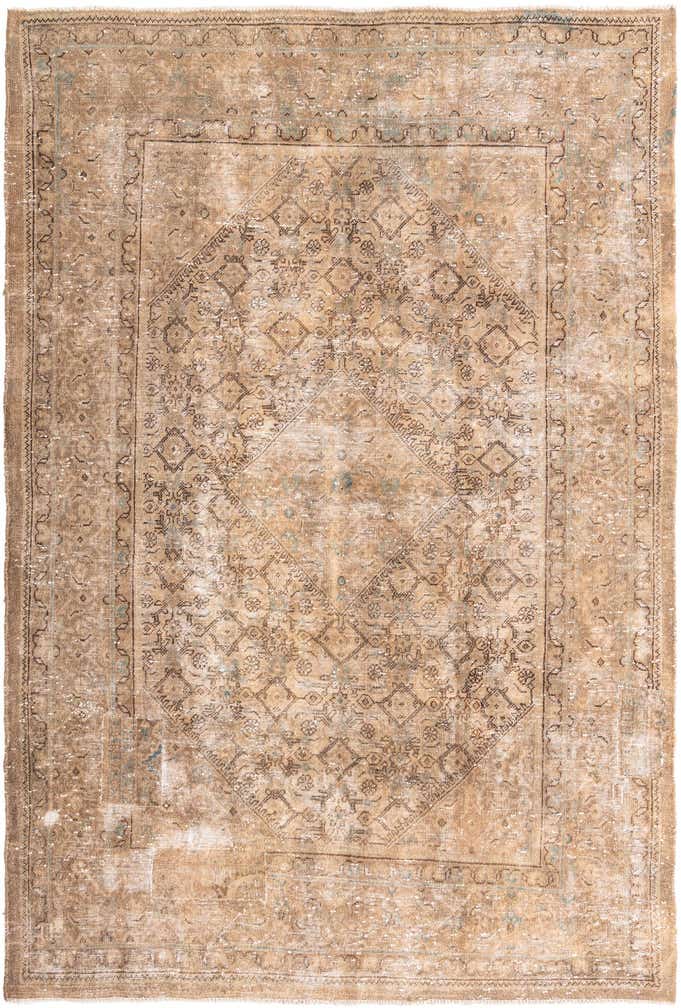 7' 3 x 10' 9 Hand Knotted Ultra Vintage Persian Wool Rug