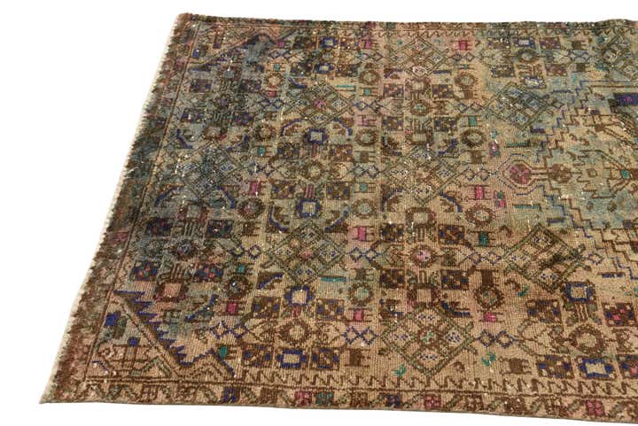 3' 8 x 7' 1 Hand Knotted Ultra Vintage Persian Wool Rug