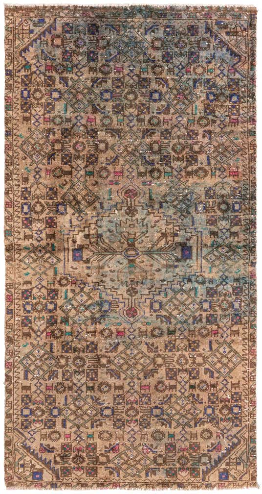 3' 8 x 7' 1 Hand Knotted Ultra Vintage Persian Wool Rug
