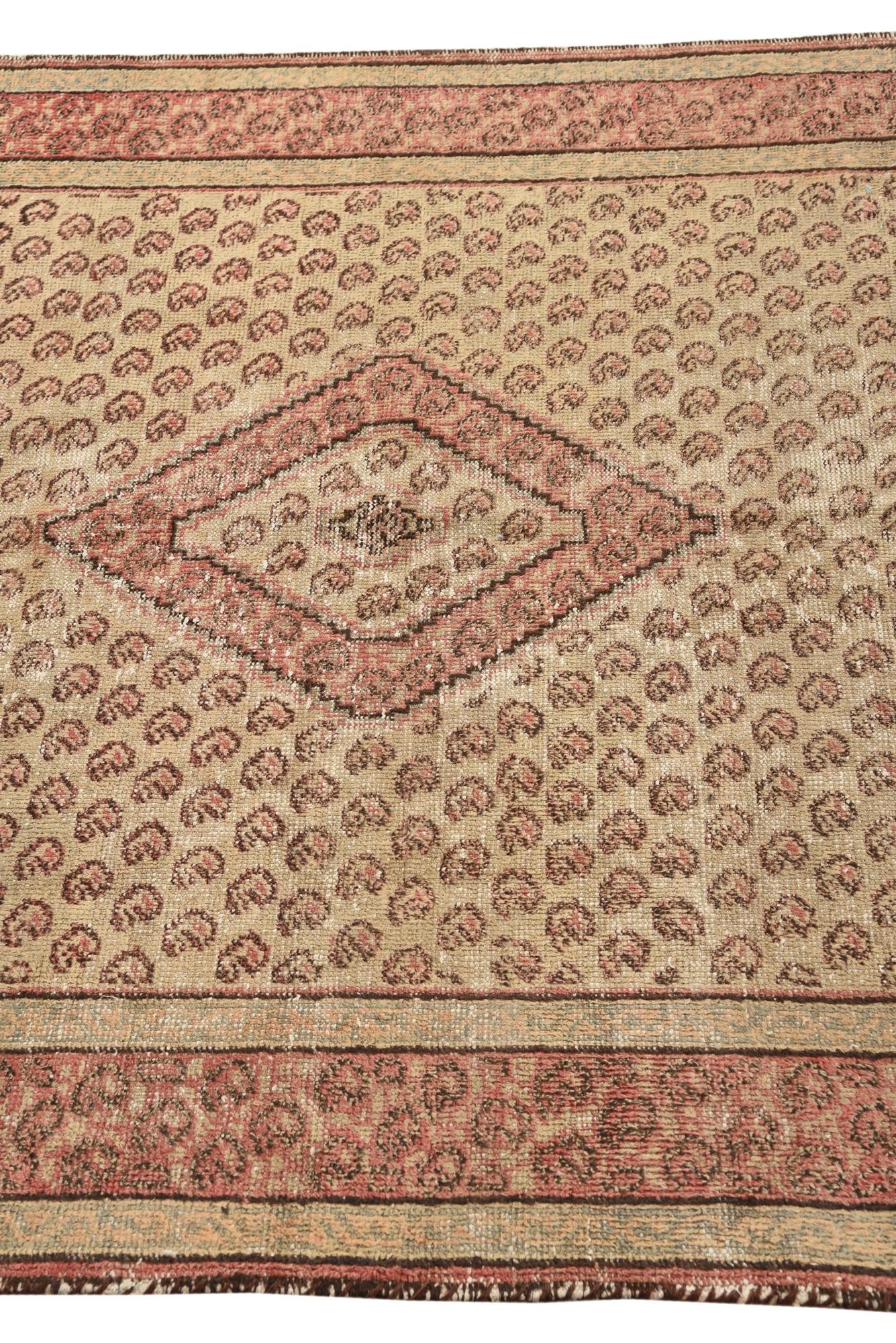 3' 10 x 6' 5 Hand Knotted Ultra Vintage Persian Wool Rug