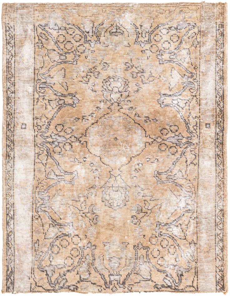 Detail image of 3' 4 x 4' Hand Knotted Ultra Vintage Persian Wool Rug
