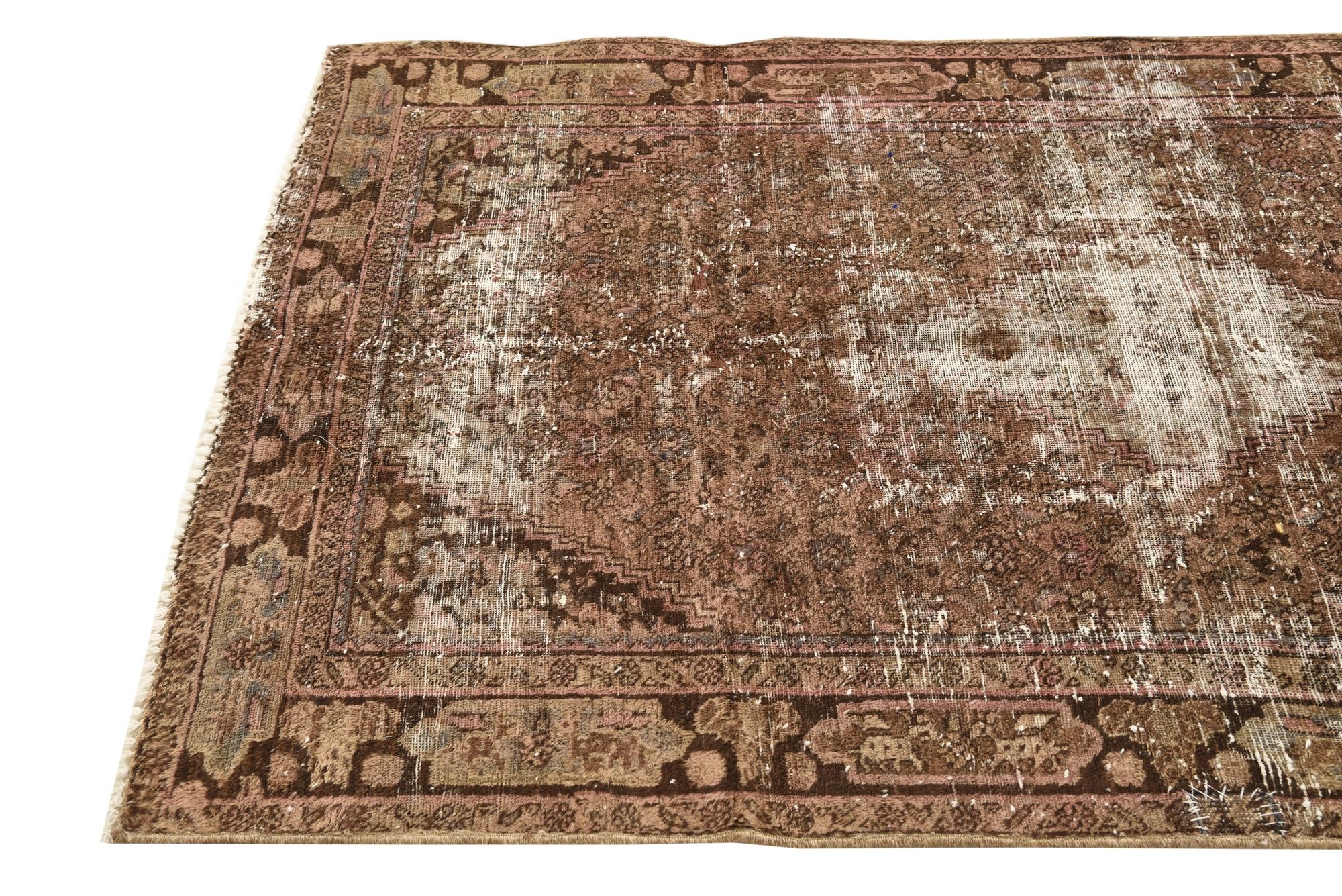 4' 2 x 6' 7 Hand Knotted Ultra Vintage Persian Wool Rug