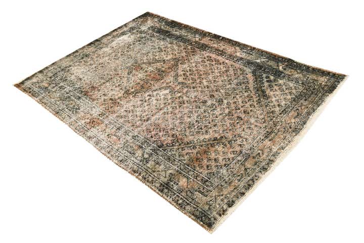 4' 4 x 6' 2 Hand Knotted Ultra Vintage Persian Wool Rug