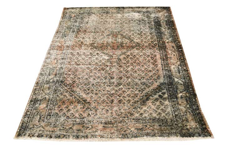 4' 4 x 6' 2 Hand Knotted Ultra Vintage Persian Wool Rug