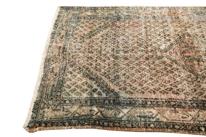 4' 4 x 6' 2 Hand Knotted Ultra Vintage Persian Wool Rug