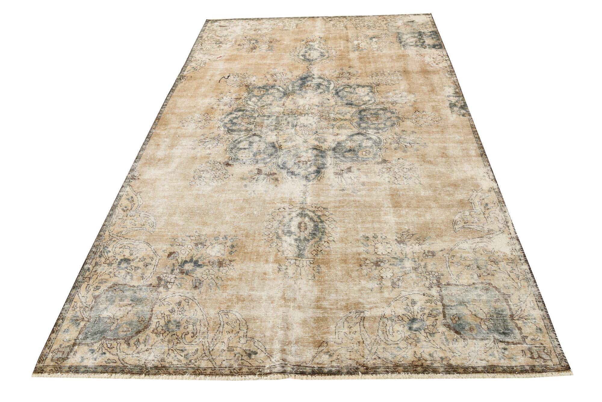 5' 9 x 9' 7 Hand Knotted Ultra Vintage Persian Wool Rug