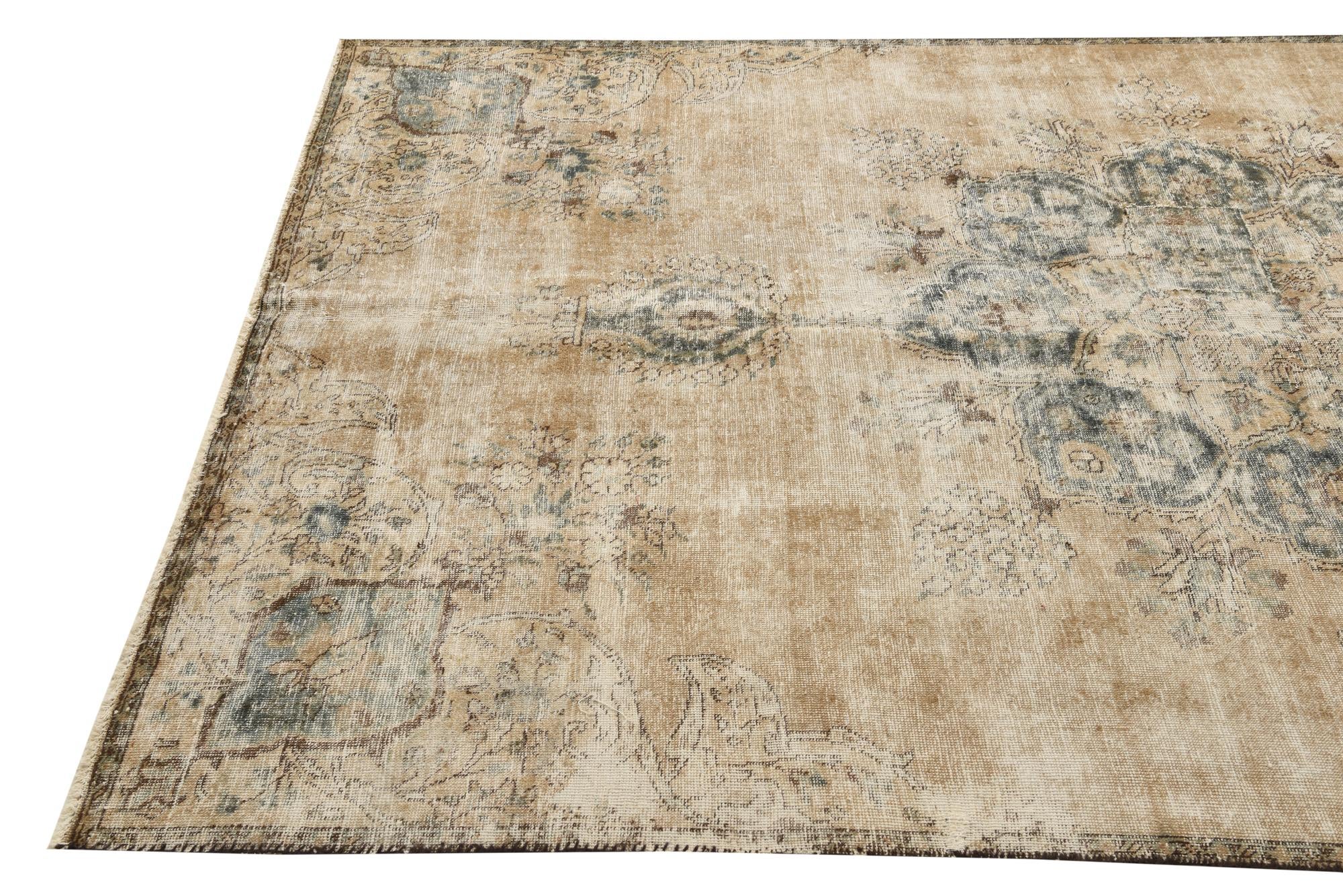 5' 9 x 9' 7 Hand Knotted Ultra Vintage Persian Wool Rug