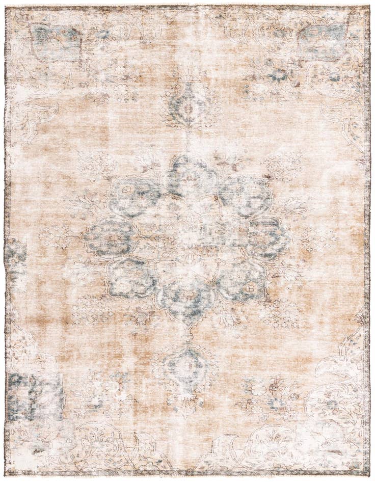 Detail image of 5' 9 x 9' 7 Hand Knotted Ultra Vintage Persian Wool Rug
