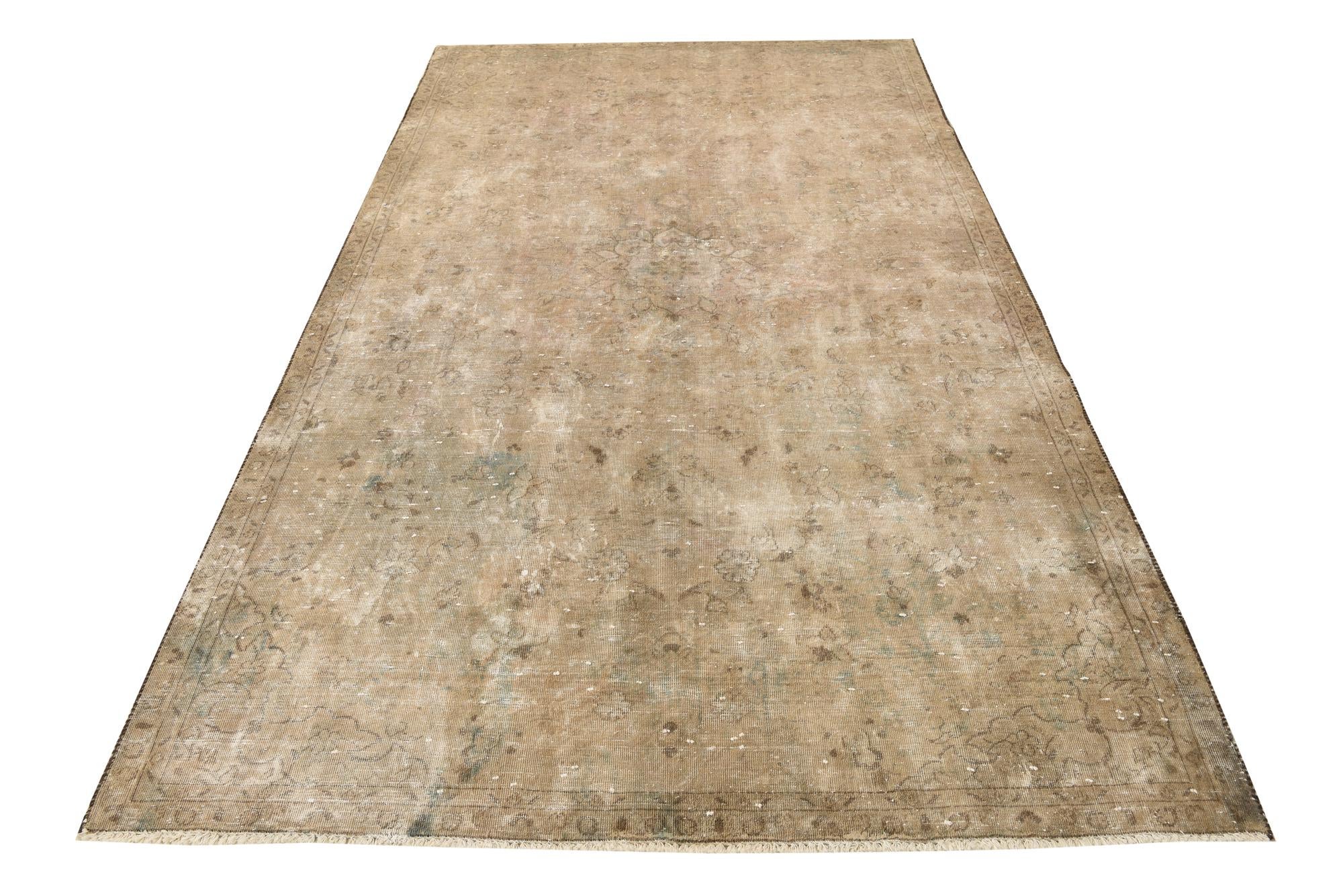 5' 5 x 9' 5 Hand Knotted Ultra Vintage Persian Wool Rug