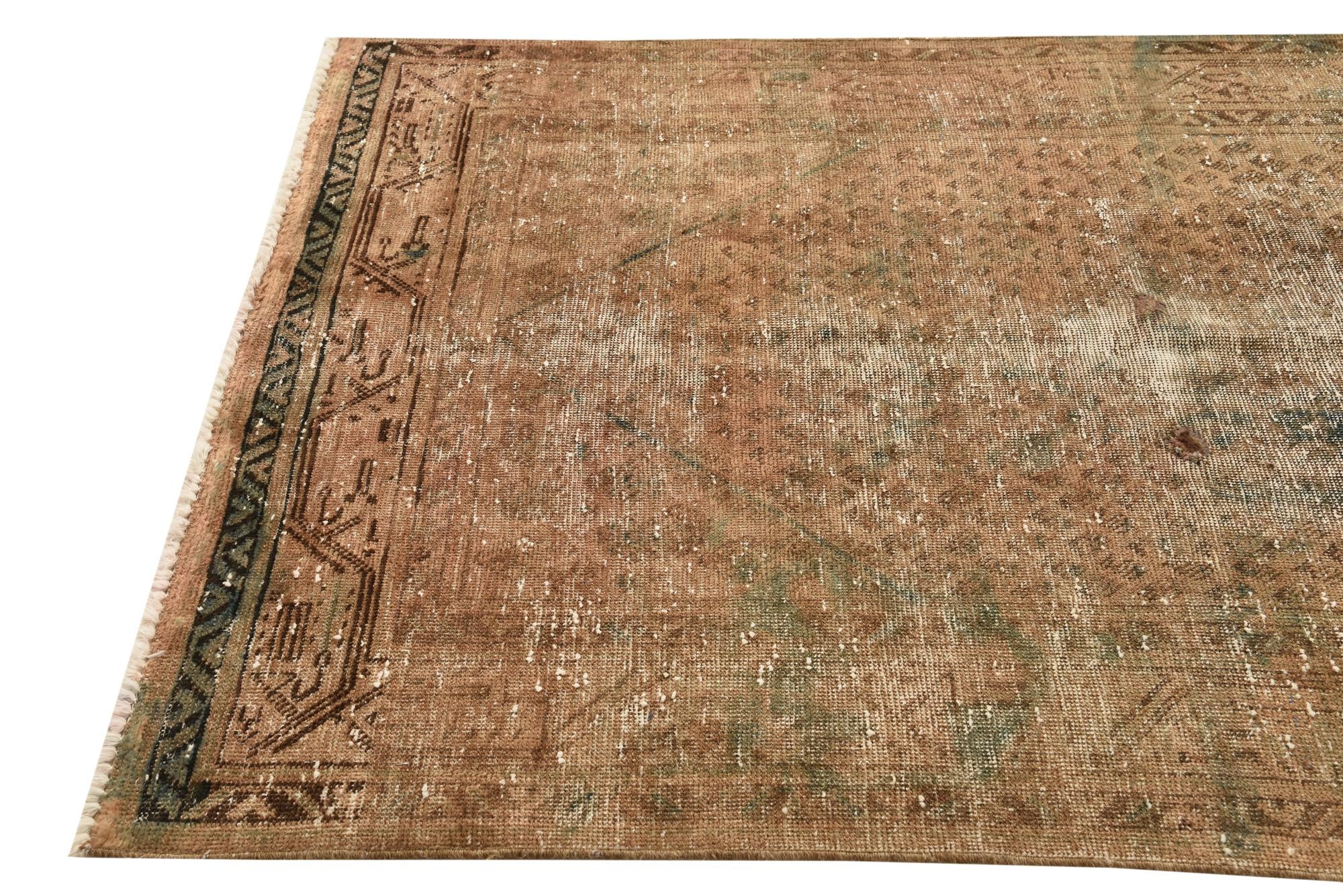 4' 3 x 6' 7 Hand Knotted Ultra Vintage Persian Wool Rug