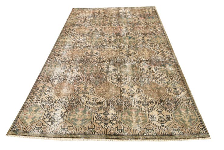 Detail image of 5' 5 x 8' 9 Hand Knotted Ultra Vintage Persian Wool Rug
