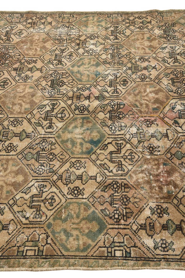 Detail image of 5' 5 x 8' 9 Hand Knotted Ultra Vintage Persian Wool Rug