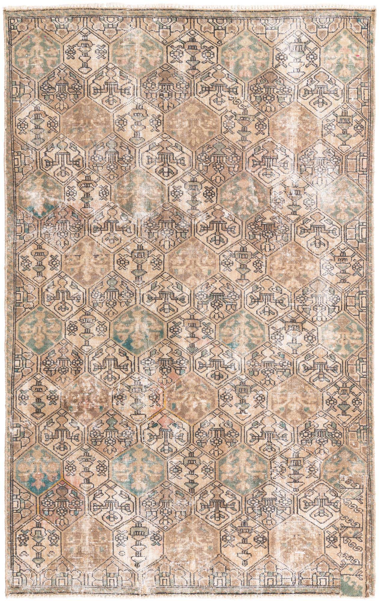5' 5 x 8' 9 Hand Knotted Ultra Vintage Persian Wool Rug