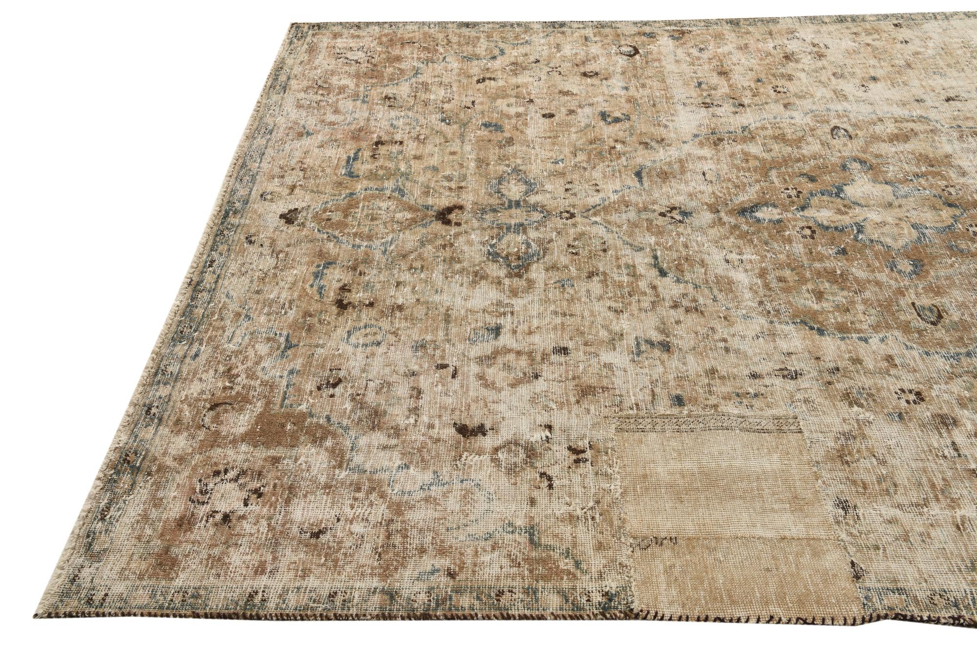 6' 10 x 10' Hand Knotted Ultra Vintage Persian Wool Rug