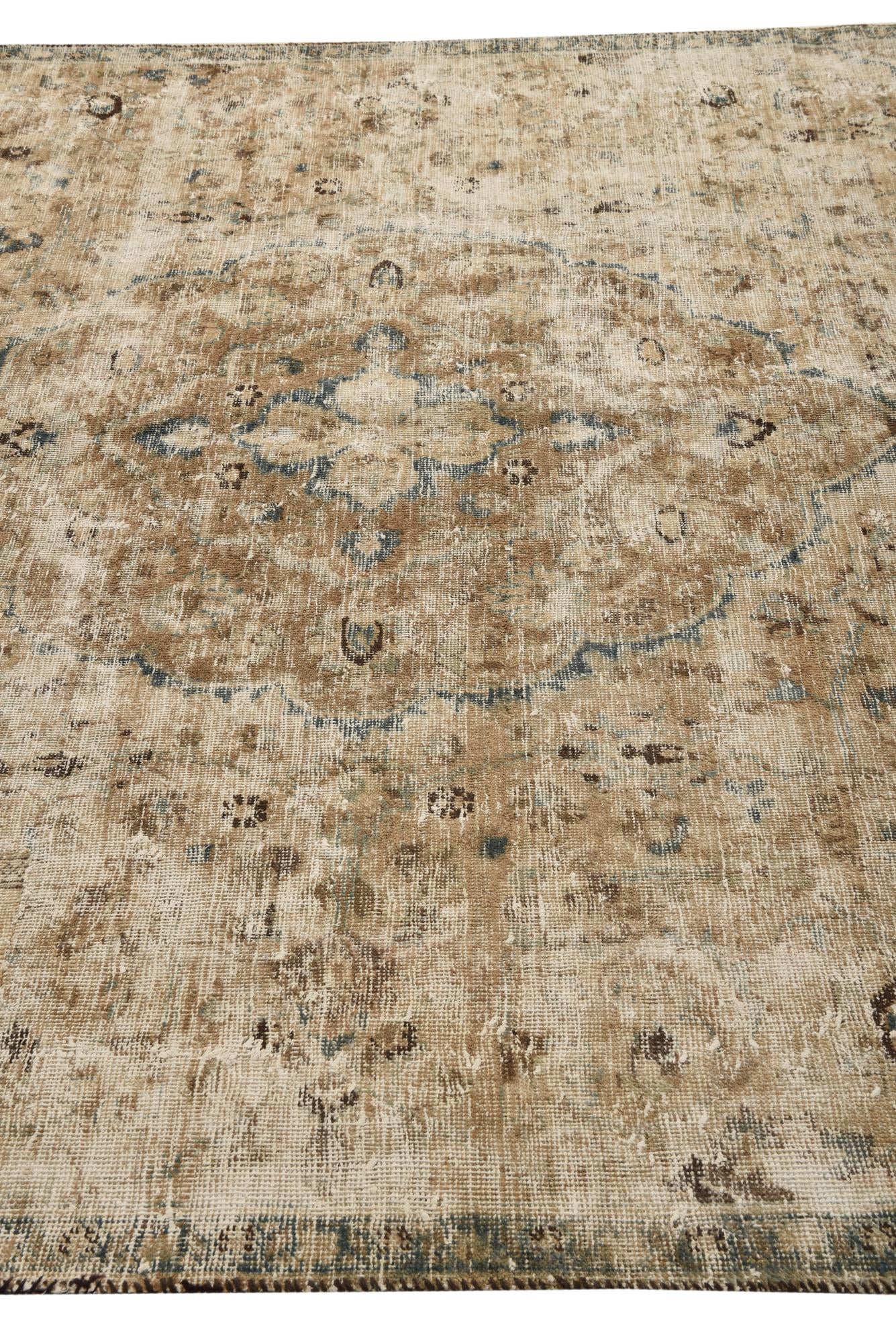 6' 10 x 10' Hand Knotted Ultra Vintage Persian Wool Rug