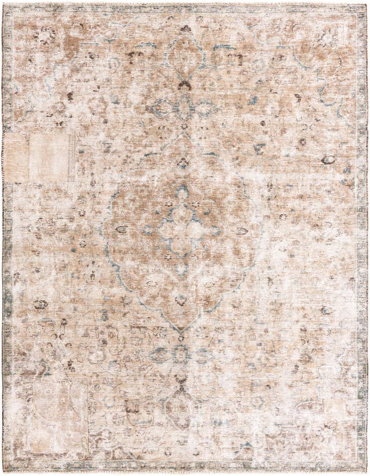 Detail image of 6' 10 x 10' Hand Knotted Ultra Vintage Persian Wool Rug