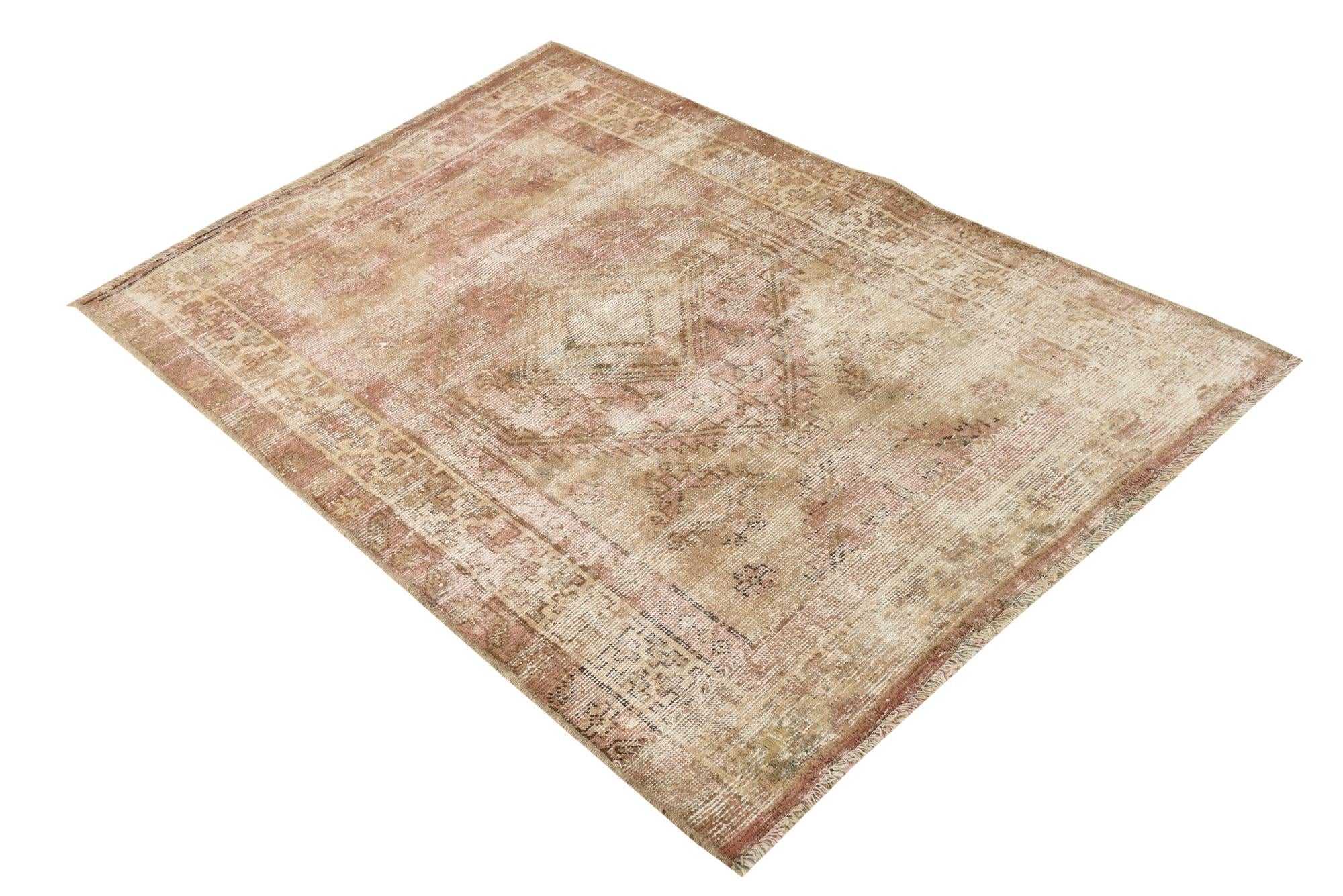 3' 6 x 5' Hand Knotted Ultra Vintage Persian Wool Rug