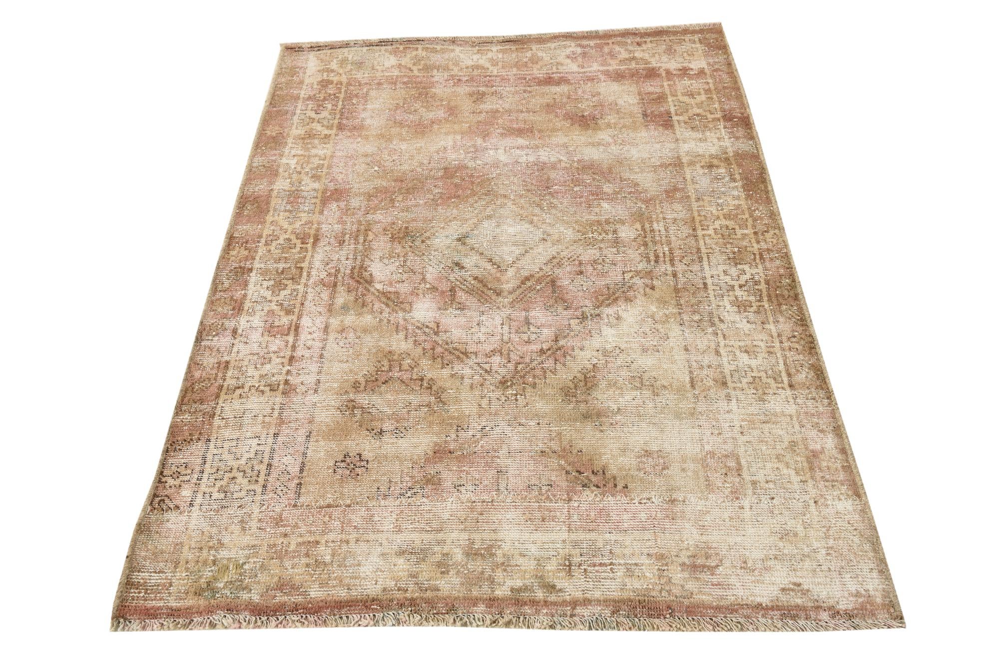 3' 6 x 5' Hand Knotted Ultra Vintage Persian Wool Rug