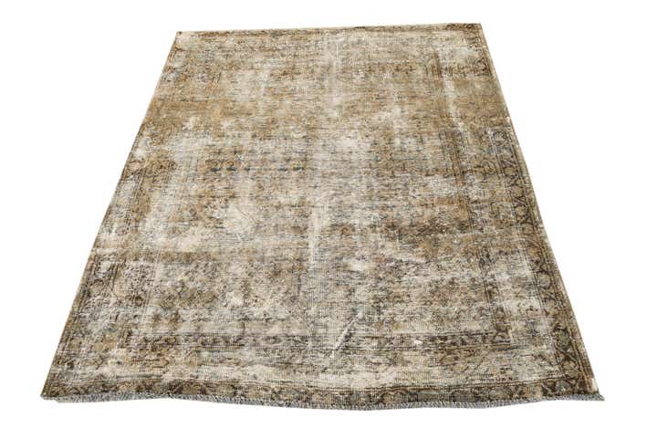 4' 2 x 5' 5 Hand Knotted Ultra Vintage Persian Wool Rug