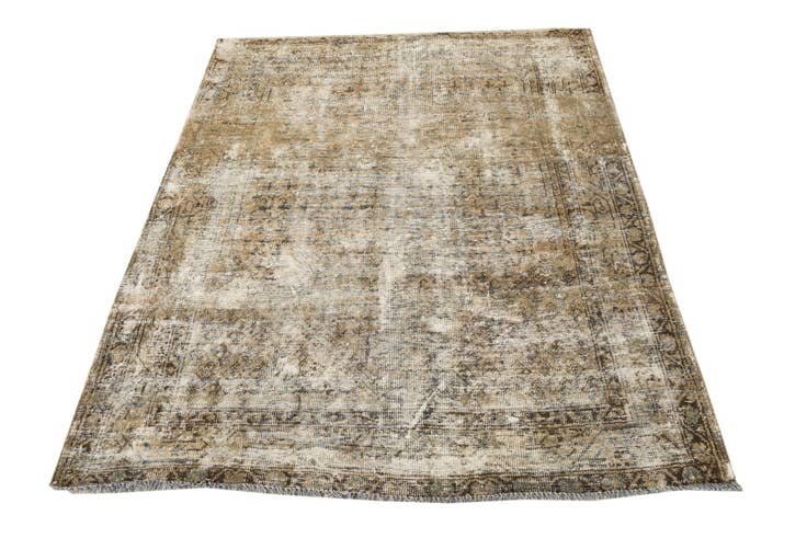 Detail image of 4' 2 x 5' 5 Hand Knotted Ultra Vintage Persian Wool Rug