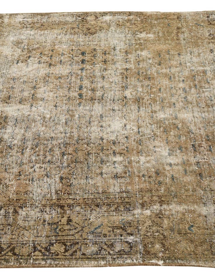 Detail image of 4' 2 x 5' 5  Hand Knotted Ultra Vintage Persian Wool Rug