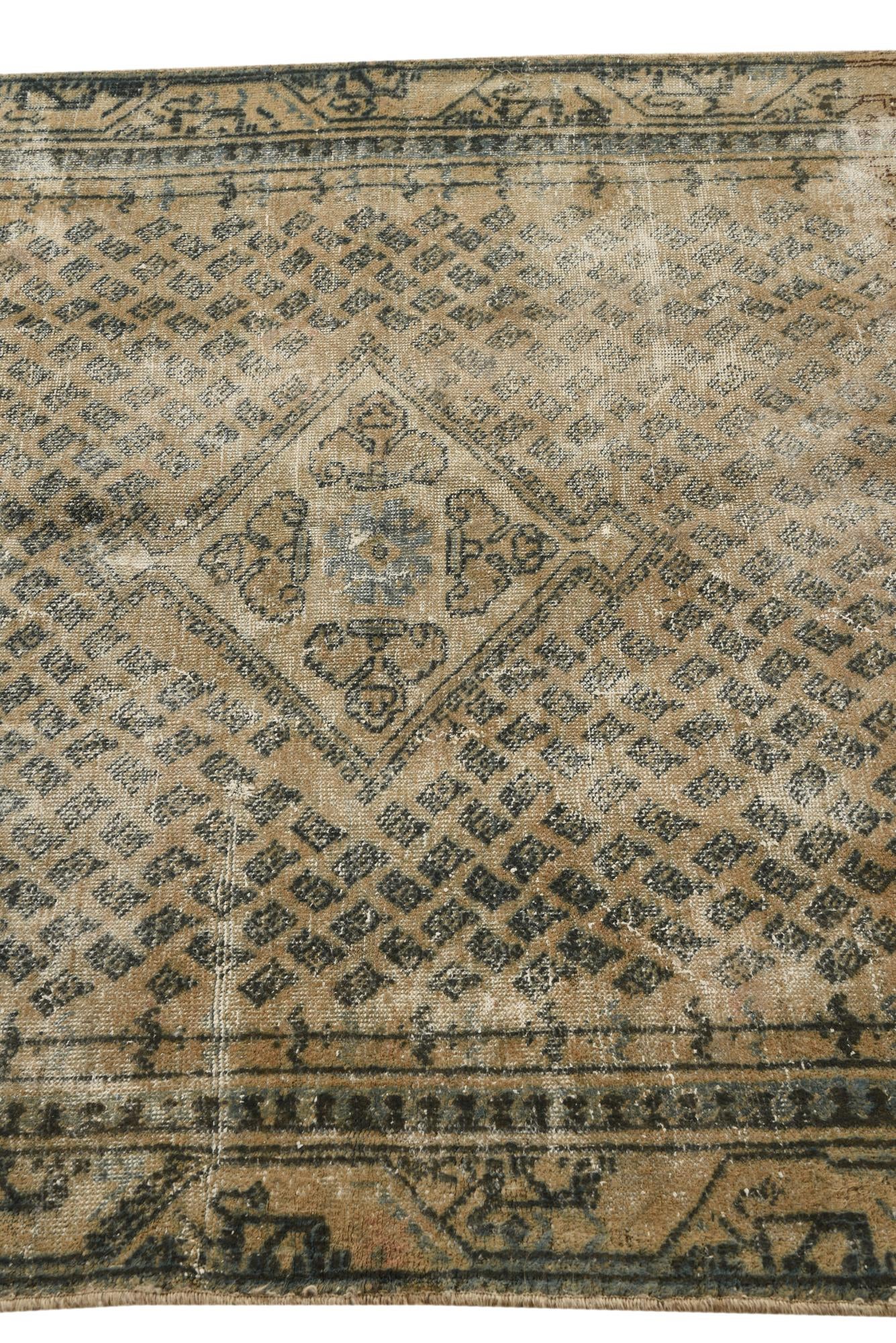 4' 2 x 6' 4 Hand Knotted Ultra Vintage Persian Wool Rug