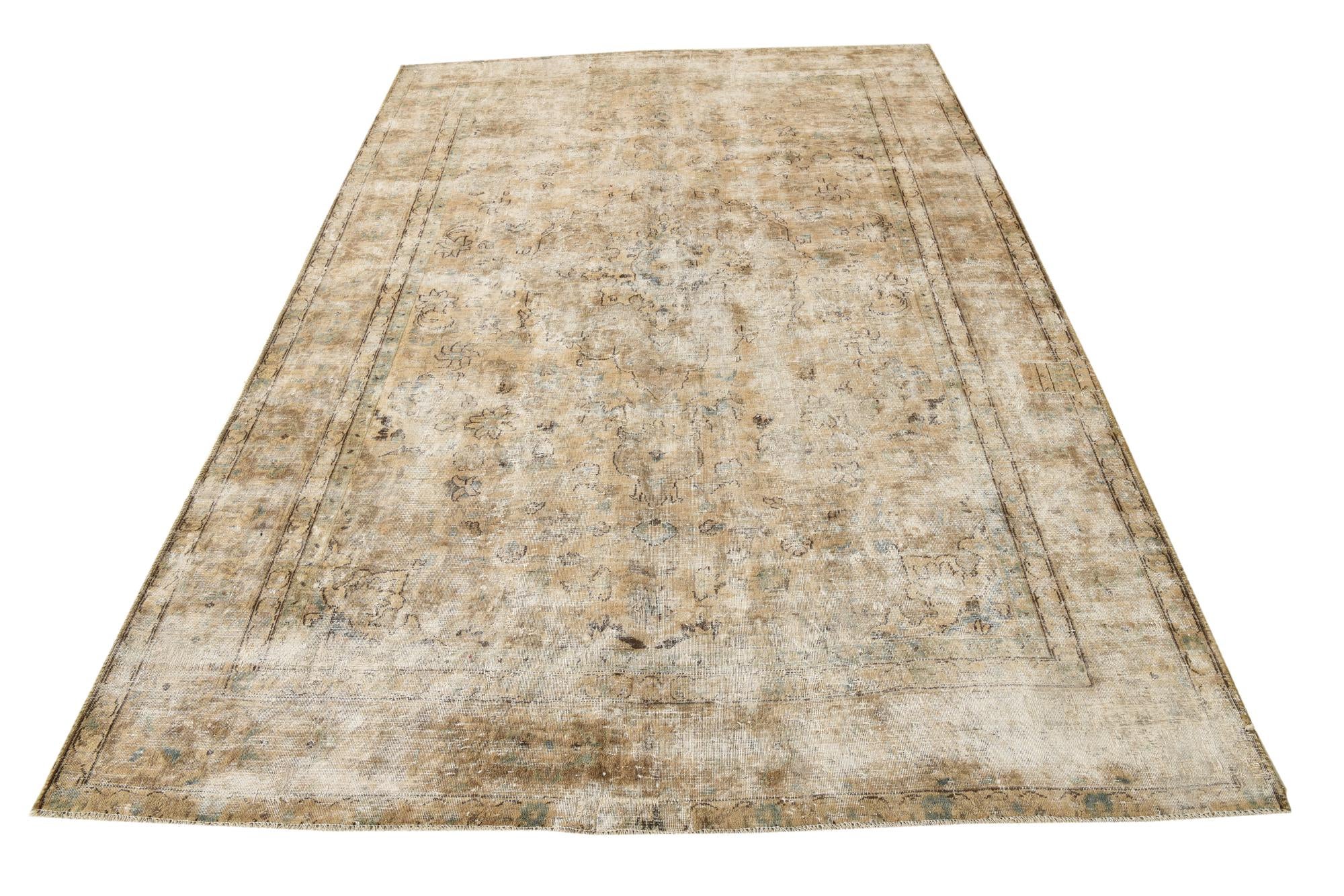 6' 3 x 9' 4 Hand Knotted Ultra Vintage Persian Wool Rug