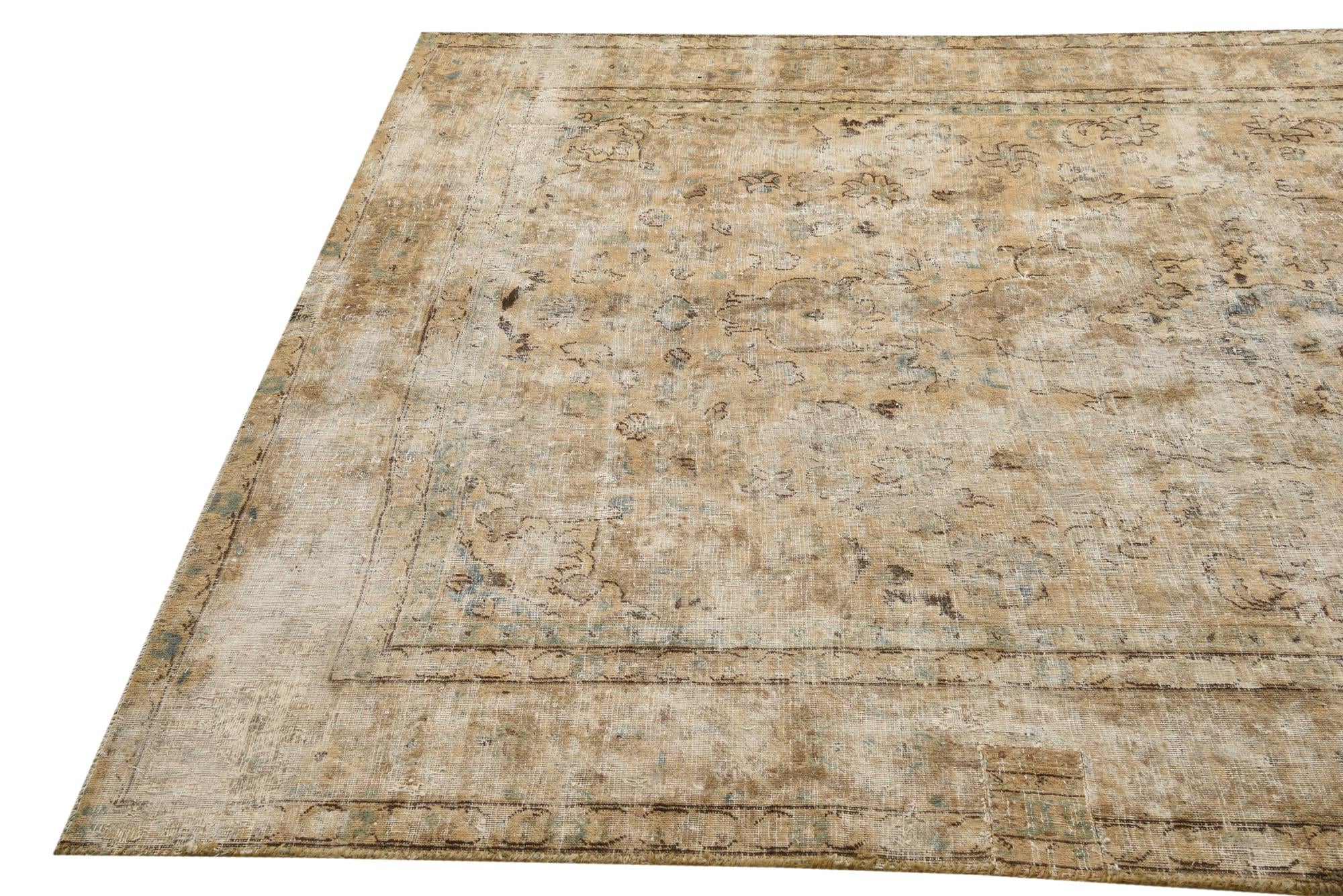 6' 3 x 9' 4 Hand Knotted Ultra Vintage Persian Wool Rug