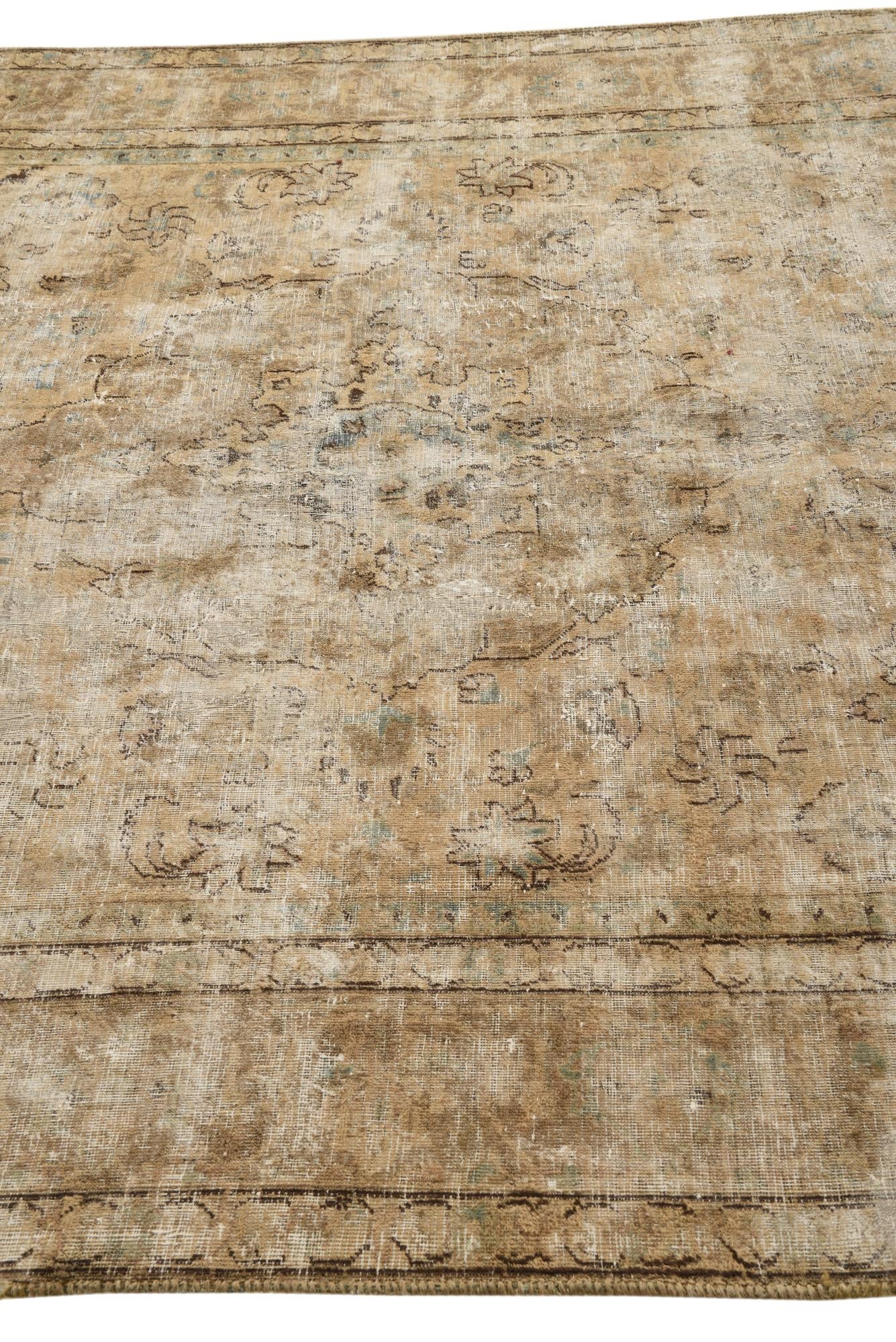 6' 3 x 9' 4 Hand Knotted Ultra Vintage Persian Wool Rug